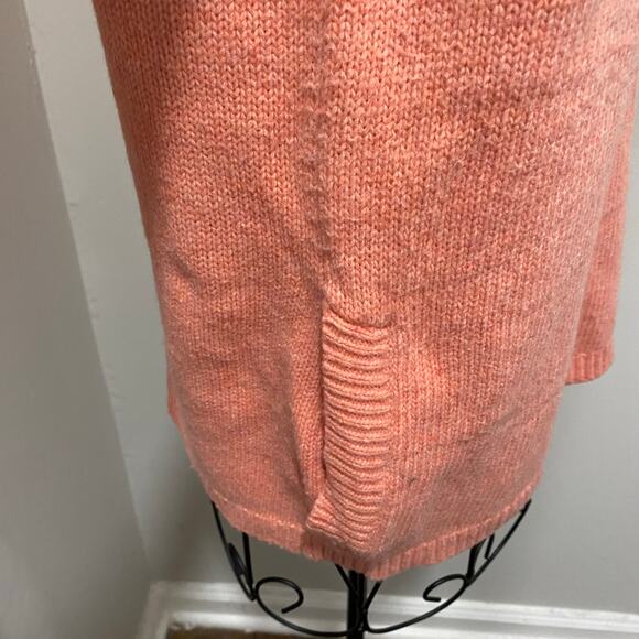 Ann Taylor Pullover Sweater Size Medium Knitted Peach Oversized Wide Neck - Picture 4 of 7